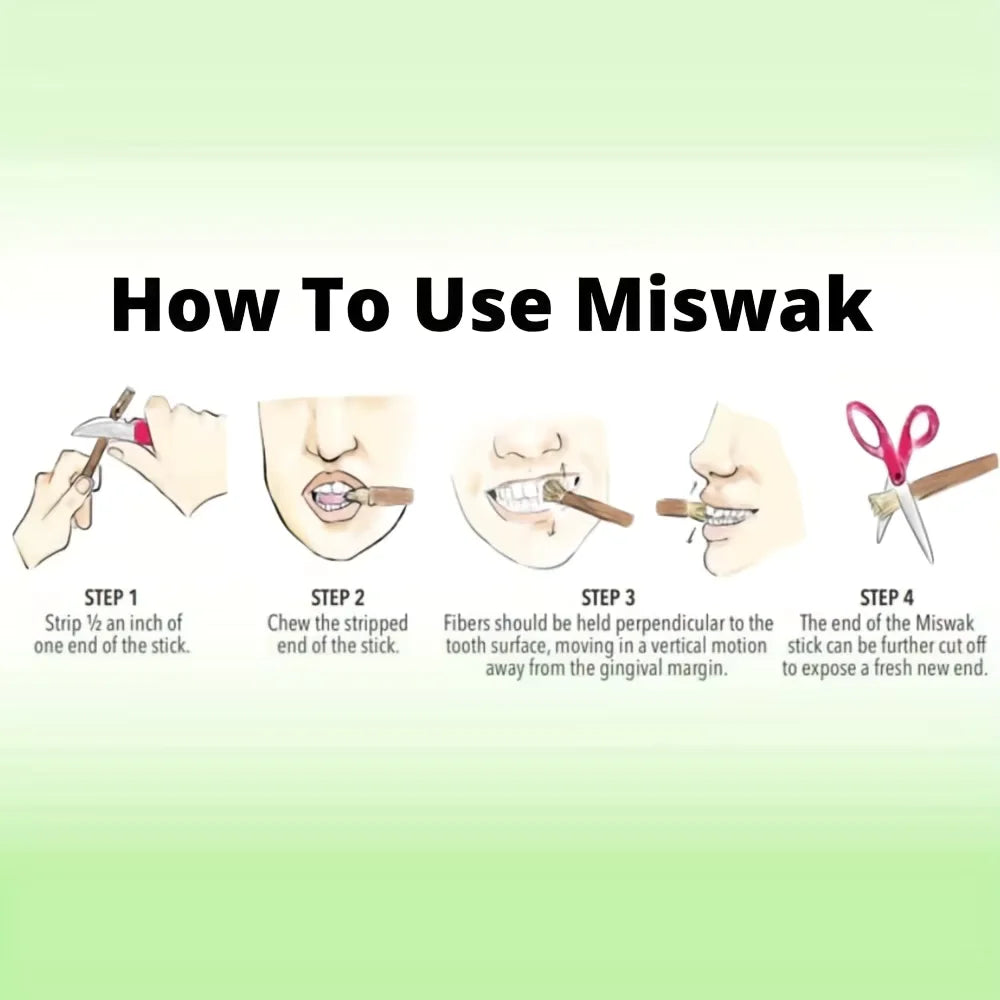 Natural Miswak Traditional Toothbrush Stick for Whiter Teeth, Healthy Gums, and Fresher Breath