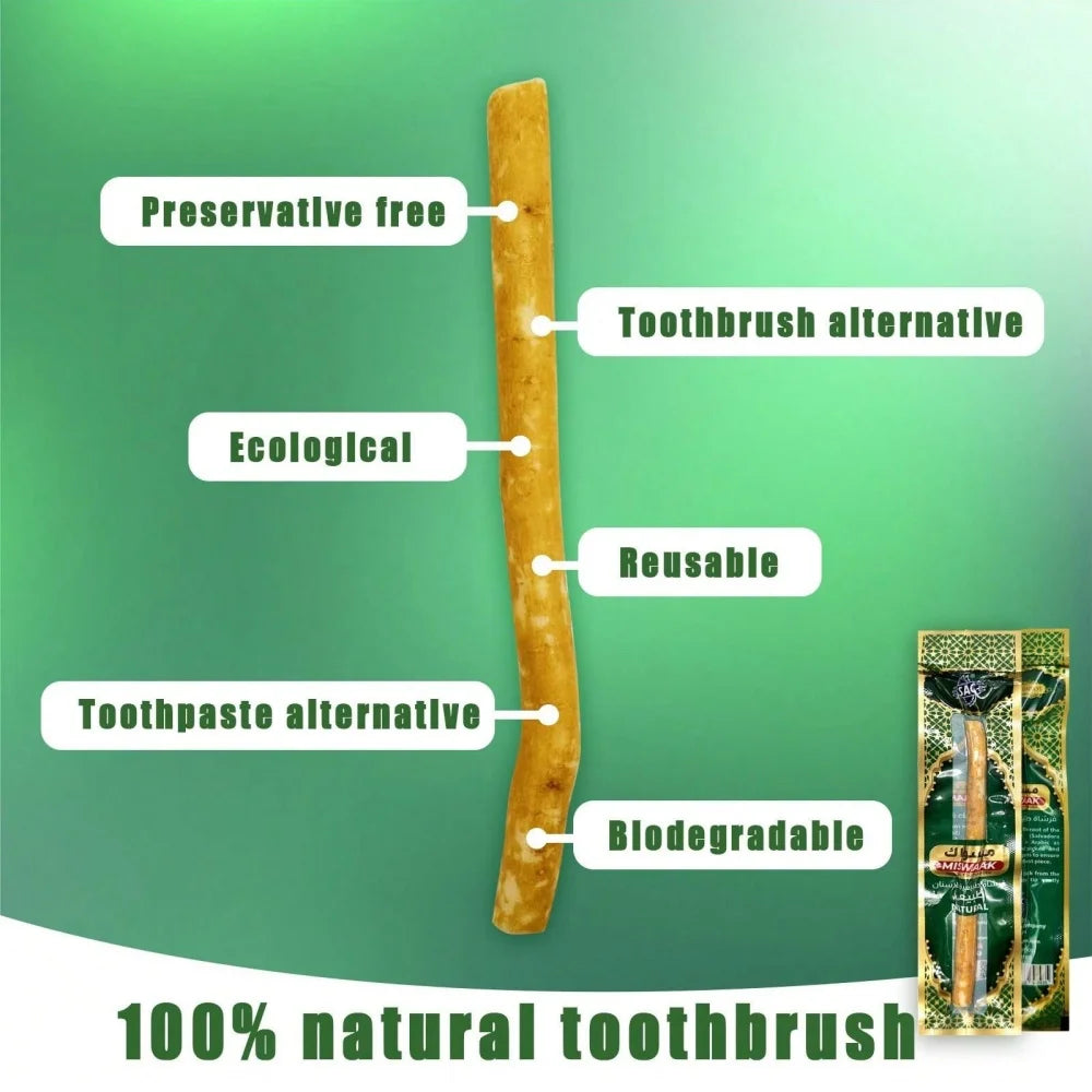 Natural Miswak Traditional Toothbrush Stick for Whiter Teeth, Healthy Gums, and Fresher Breath